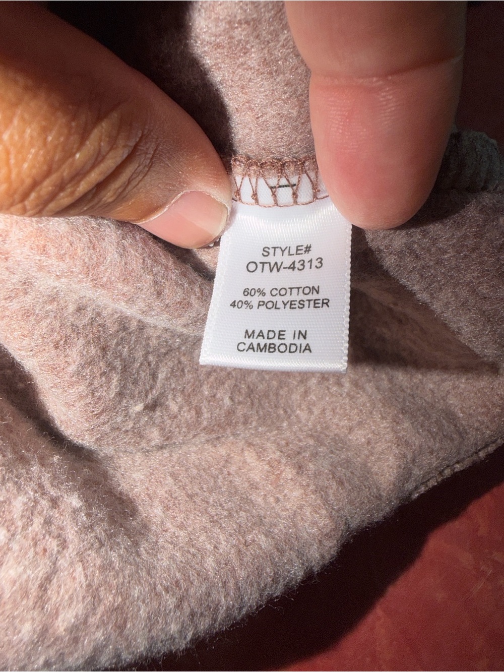 Zenana Outfitters Washed Brown Crewneck Sweatshirt - Picture 4 of 5